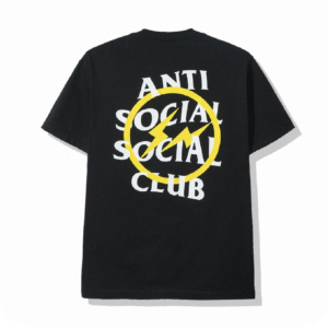 Anti Social Social Club x Fragment Yellow Bolt Tee (FW19) – Black